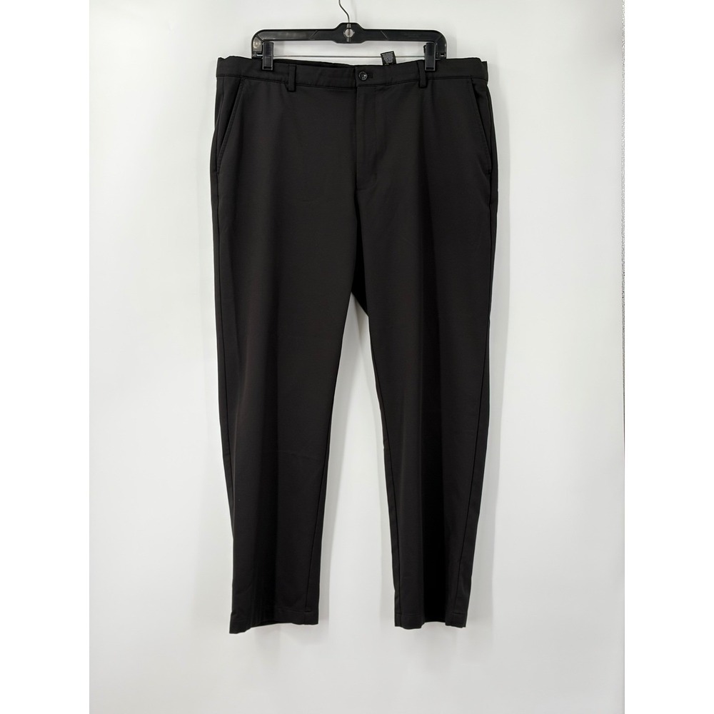 Greg Norman Mens 38x30 Black Flat Front Lightweight Stretch Golf Pants